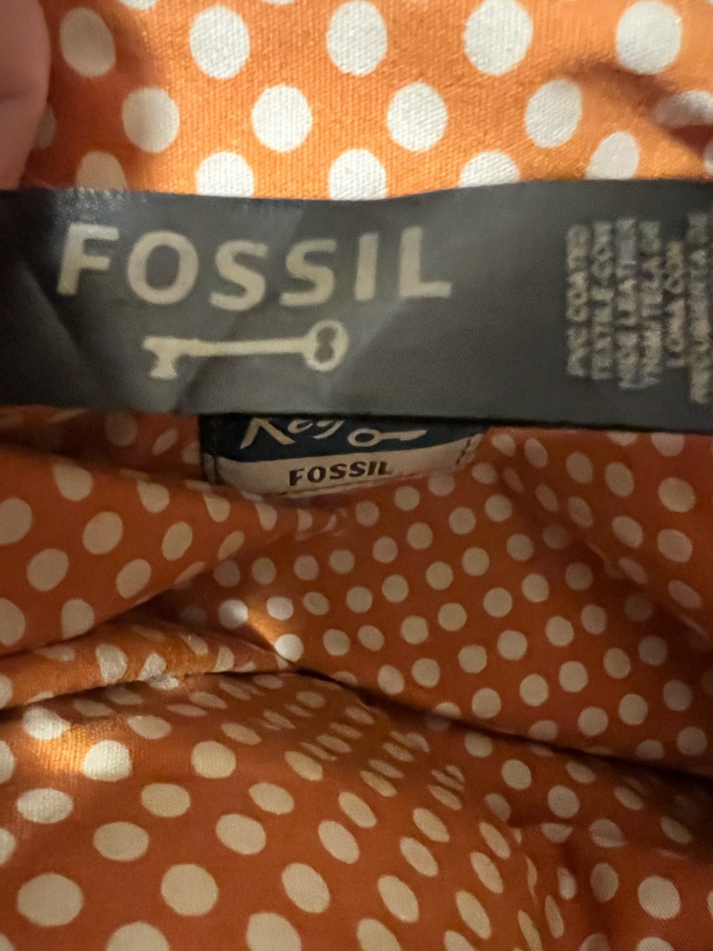 Fossil Calypso Key-Per multi-color feather print coated canvas bag Excellent - Picture 13 of 14